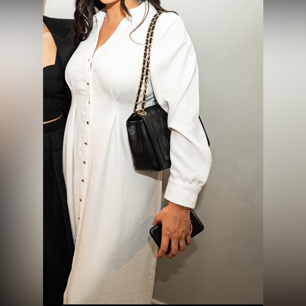 Zara Large Midi White Dress